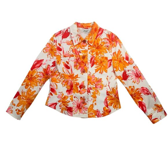 colorful floral print jacket Jessica sport sz 12 - Picture 1 of 16